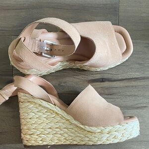Marc Fisher Peach Wedge Sandals